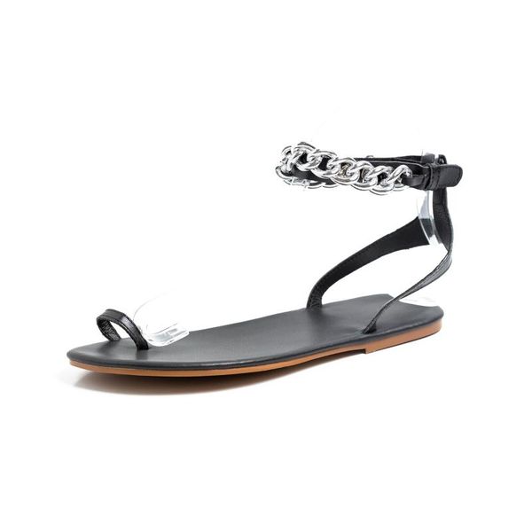 

kmeioo fashion woman gladiator flip flops beach genuine leather sandals ladies summer shoes flat for women casual, Black