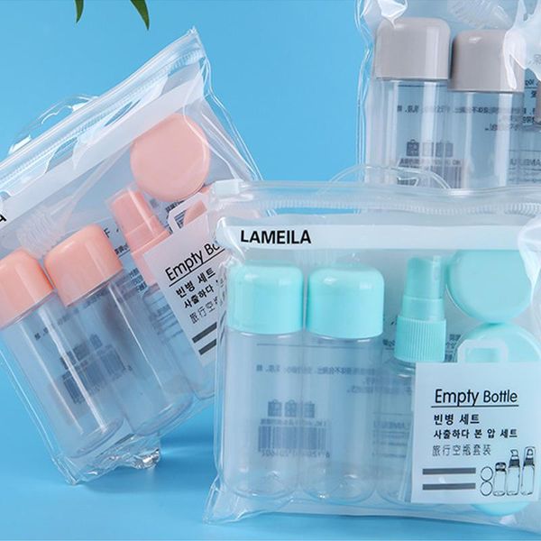 

8pcs portable various travel cosmetic bottles spray lotion storage & jars