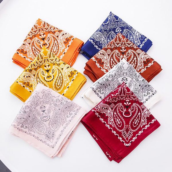 

scarves yishine 2021 70x70cm cashew nut paisley print square scarf women bandana hairband lady head wraps female shawl neckerchief, Blue;gray