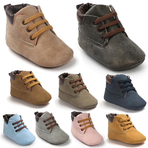 

first walkers spring autumn baby casual shoes soft sole infant fashion boots moccasins solid color pu leather prewalkers