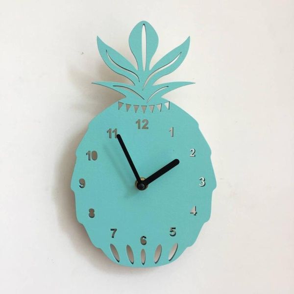

wall clocks nordic home decoration wooden mute pineapple clock children's room