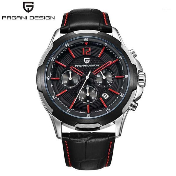 

wristwatches pagani design casual sport watch for men military leather wrist man clock fashion chronograph wristwatch, Slivery;brown