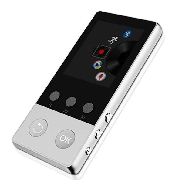 

& mp4 players bluetooth metal mp3 player built-in 8g hifi lossless music with peeter and loud speaker(silver)