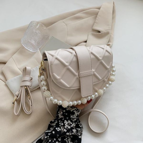 

evening bags lattice women's designer saddle shape handbag 2021 pu leather shoulder messenger bag retro women handbags crossbody