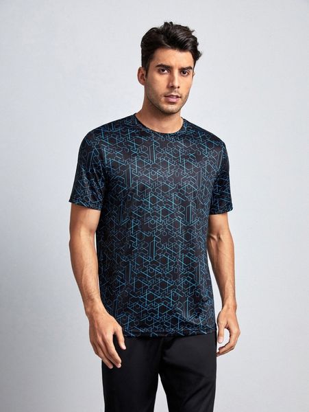 

men allover print fitted tee r7xp#, White;black