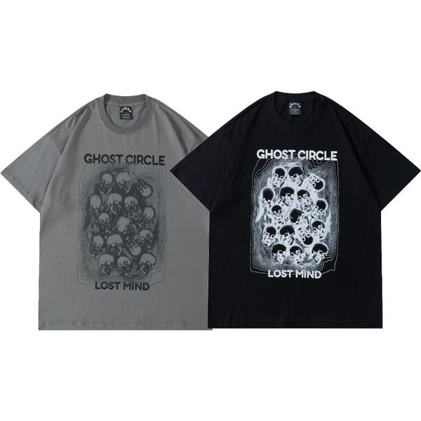 

men's t-shirts street wear prints men clothing harajuku retro shirt letter t shirts skull punk graphic tshirts gothic oversized, White;black