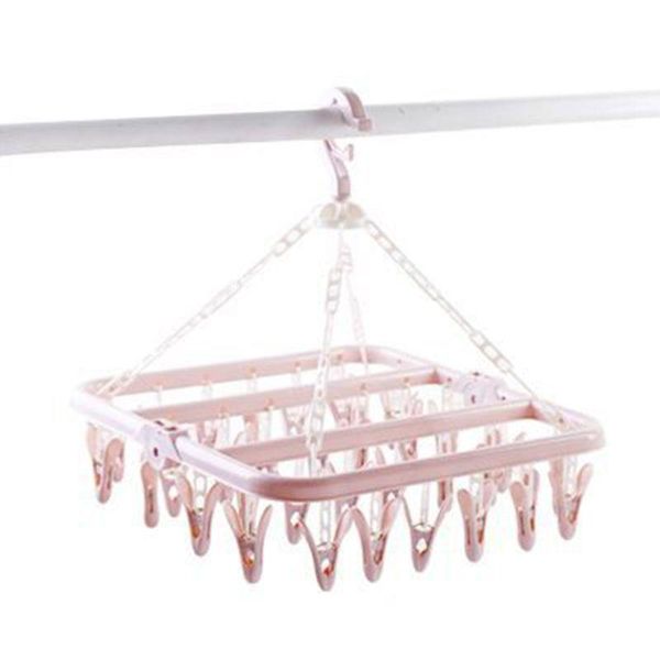 

hangers & racks qxna foldable 32 peg windproof clothes hanger dryer washing line airer socks