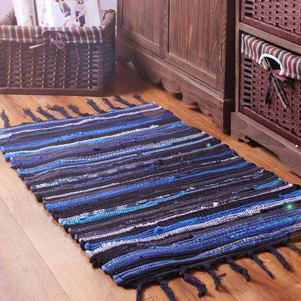 

retro bohemian hand woven cotton carpet rug bedside geometric floor mat living room bedroom home decor cd carpets