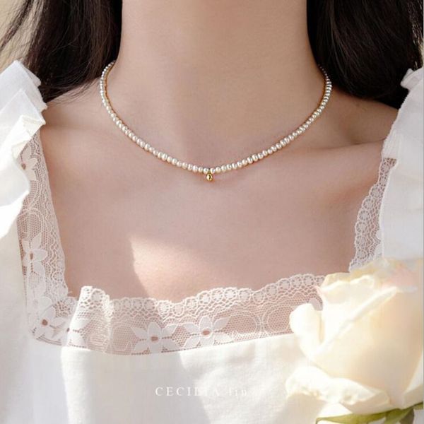 

peach heart pendant necklace female fashion trend simple niche design sense clavicle chain short necklace, Silver