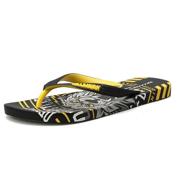 

slippers 2021 summer graffiti print men shoes flip flops slipers male hip hop street beach casual flip-flops, Black
