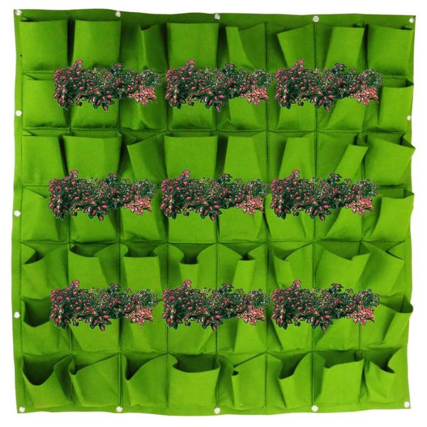 

planters & pots muciakie 1pc 100x100cm 56 pockets green vertical wall grow bag home garden planting planter bags bonsai indoor outdoor