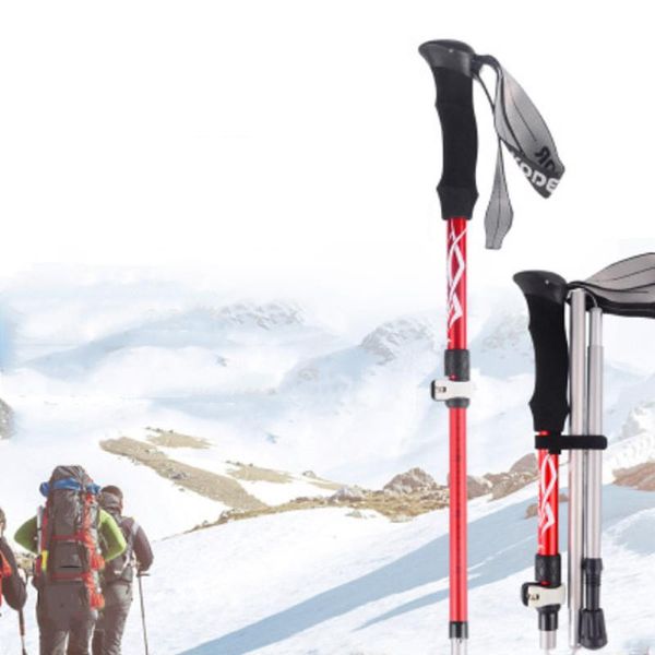 

trekking poles kordeno outdoor light 4 series aluminum alloy 5 section folding alpenstock external lock short stretch walking stick