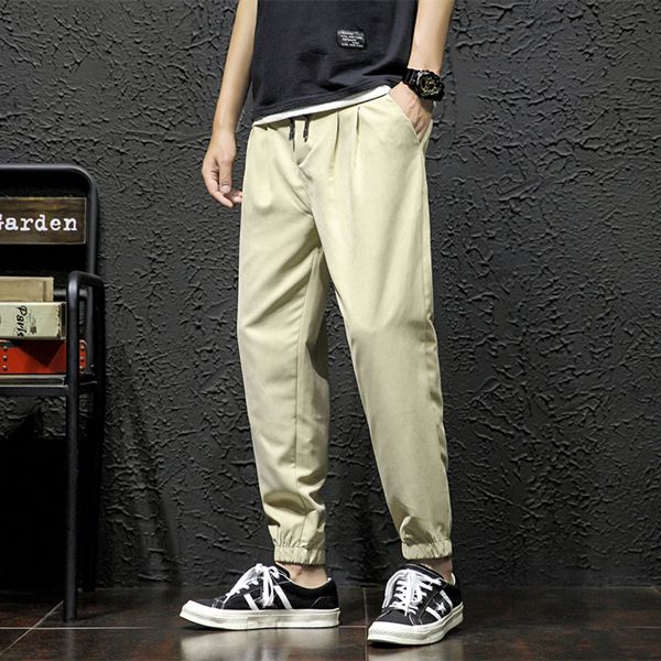 

m-5xl plus size autumn men pants hip hop harem joggers pants 2021 new male trousers mens solid pants skinny fit xxxxxl 6 colors, Black