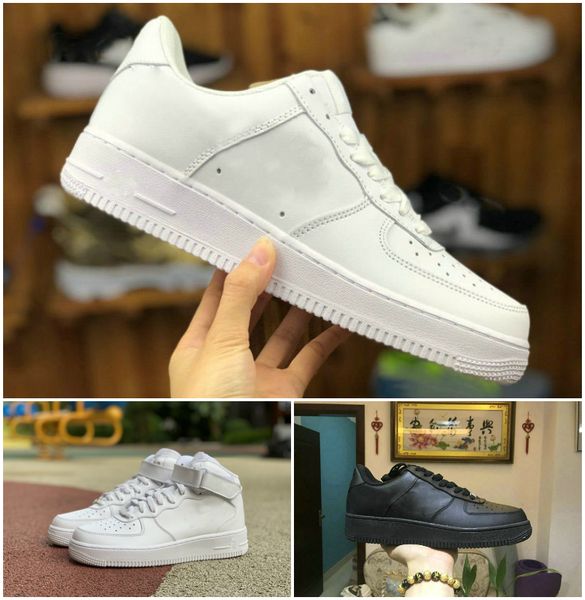 

wholesale classic forces mens low running shoes one max 1 knit euro high women all white black red skateboard skate outdoor designer trainer