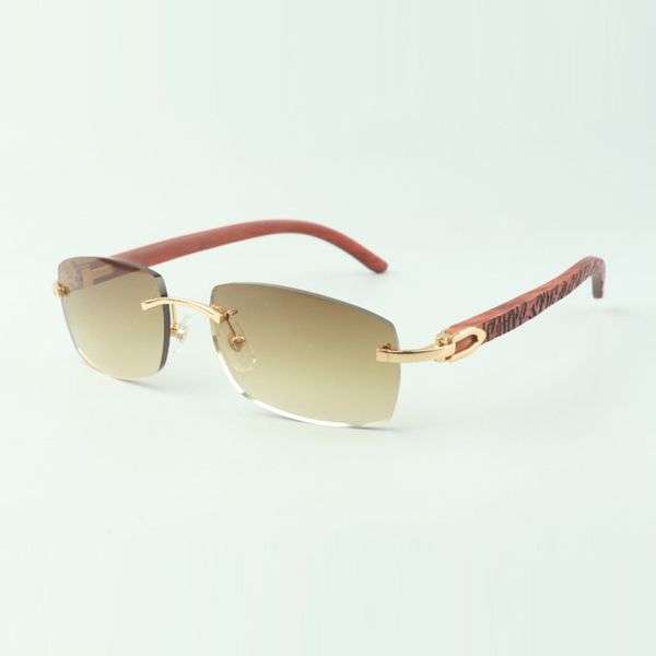 

direct sales plain sunglasses 3524026 with natural tiger wooden temples designer glasses, size: 18-135 mm, White;black