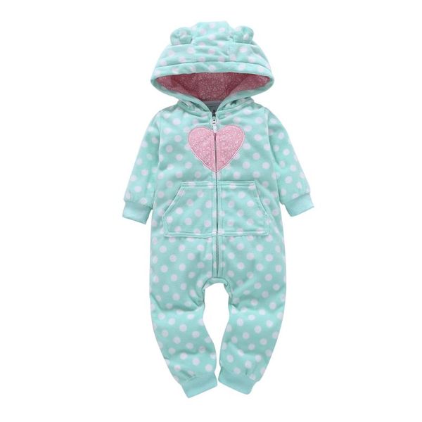 

jumpsuits polka dot baby pelele girl winter clothes 0 to 3 cute romper zipper toddler fall clothing born boys hooded, Blue