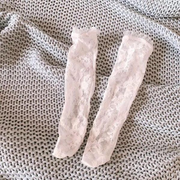

lace baby girls socks princess knee high wedding mesh toddler ruffle floral tights leg warmer for kids, Pink;yellow