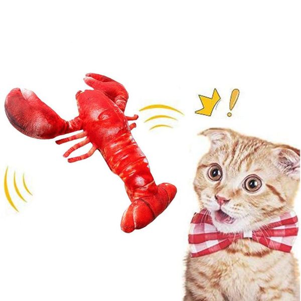 

simulation crayfish pet toy electric plush usb interactive playing cat accessories products goods toys