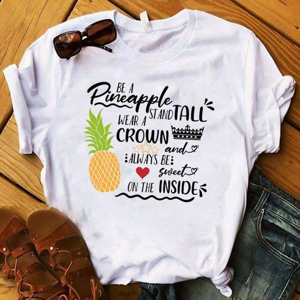

funny cartoon cute summer women fashion short sleeve graphic tee clothes, White