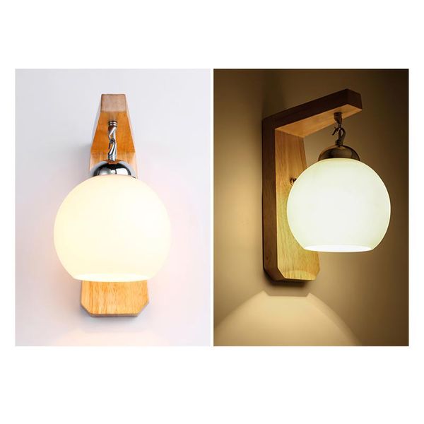 

nordic wood wall lamp sconce e27 retro vintage indoor lighting bedroom liveing room for home light fixture