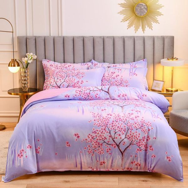 

bedding sets cotton chinese style 4pcs set  king size fashion lucky tree soft duvet cover bed sheet for women oceania