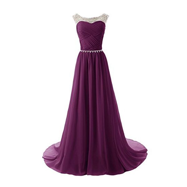 

new arrival blue chiffon beaded crystal prom dresses illusion women special occasion dresses formal gown, Black