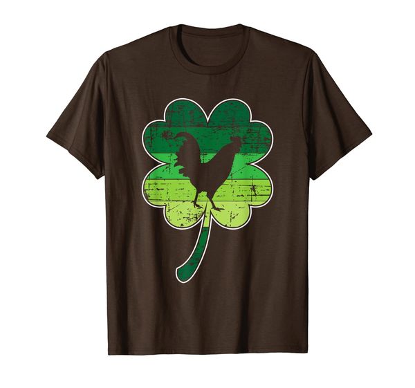 

rooster bird lovers shamrock irish st patricks day t shirt, White;black