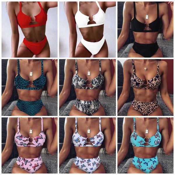 

2021 multicolor leopard print fashion swimsuit bikini women, White;black