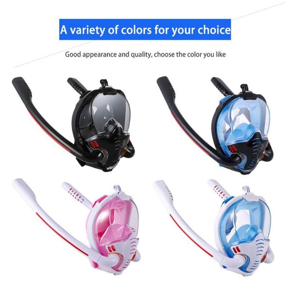 

diving masks full face scuba mask anti fog dual tube snorkel with camera mount underwater safe swimming for youth