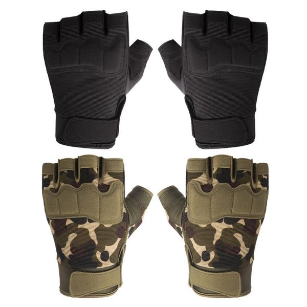 

cycling gloves 2pcs anti-slip sports half-finger anti-cutting exercise training workout combat guard protective outdoor, Black