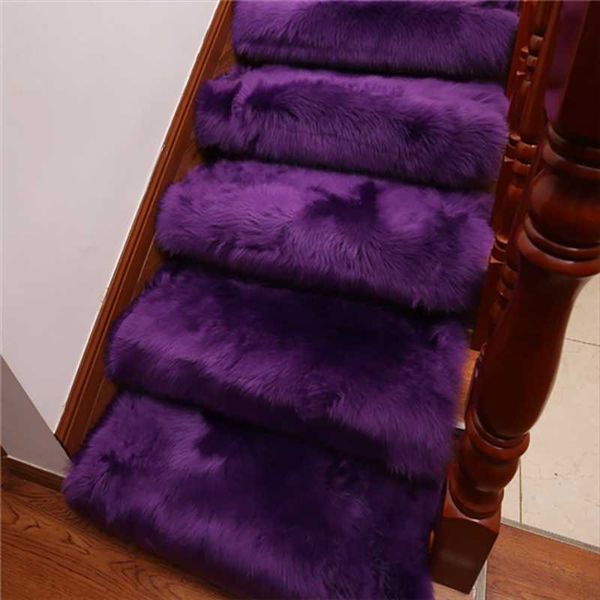 

carpets luxury faux wool fluffy carpet stair rug rotating step mat hallway mats purple fur soft decorative tapis d'escalier
