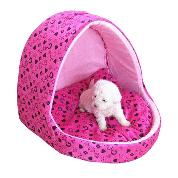 

cute pink princess dog bed house mat for small dogs kennel windproof slipper puppy design cat beds medium kennels & pens
