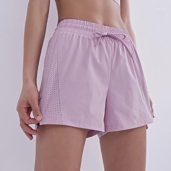 

yoga outfit mesh stitching anti-fade shorts sports pants running fitness training women's thin loose quick-drying