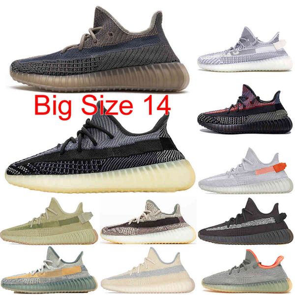 

pk quality big size 14 kanye west men women running shoes designer sneakers fade cinder natural black carbon reflective portmarket 49