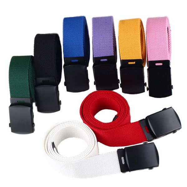 

belts solid-colored canvas belt simple male student jeans long, soft black buckle z30 waist, Black;brown
