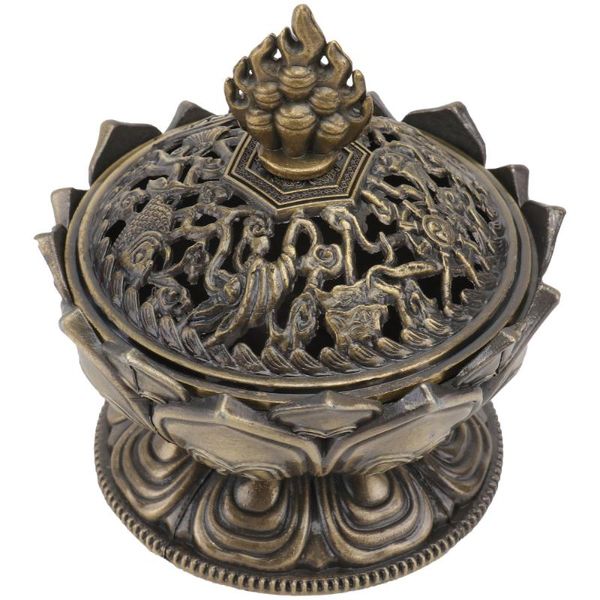 

1pc lotus incense burner air purification censer supply (light brown) fragrance lamps