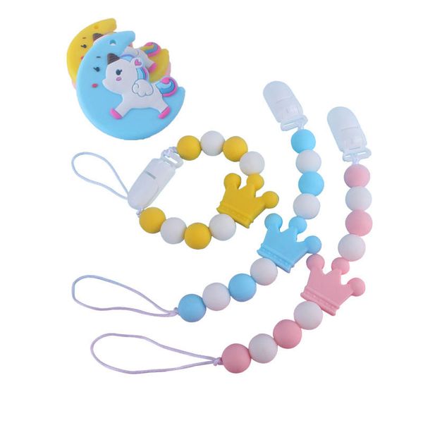 

baby pacifier holders clips weaning teething natural wooden girl practice toys accessories chain silicone grinding gum anti-removal supplies