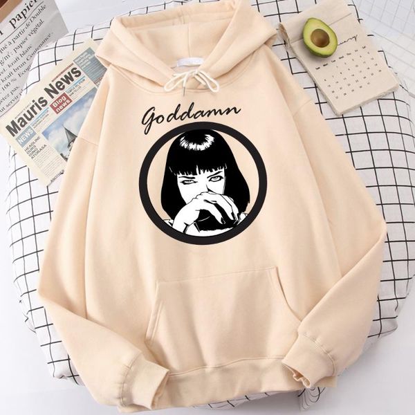 

men's hoodies & sweatshirts god damn tv show girl printing fashion pullover sweatshirt men 2021 winter autumn hooded casual fleece spor, Black