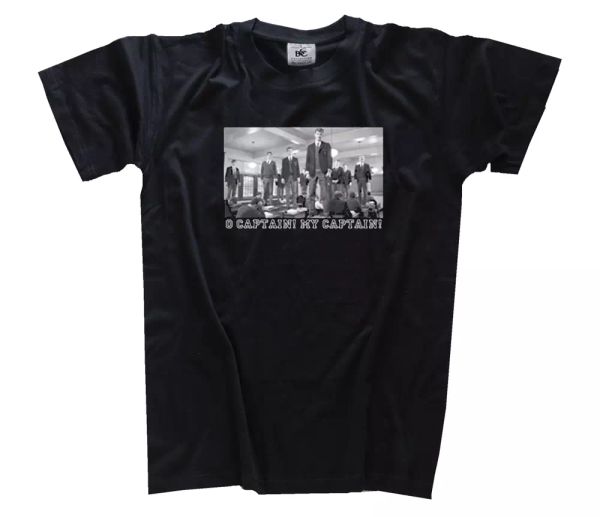 

famous movie o captain my captain film series fan t-shirt s-3xl, White;black
