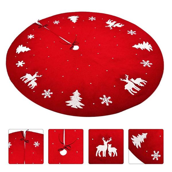 

christmas decorations adorable elk snowflake tree skirt printed cloth decoration