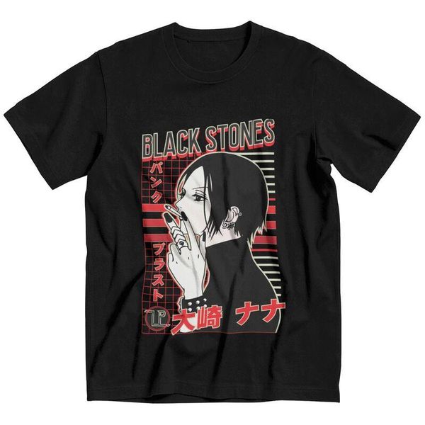 

men's t-shirts funny nana osaki t shirt men short sleeve soft cotton t-shirt leisure harajuku anime manga tee graphic tshirt, White;black