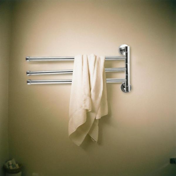 

bathroom storage & organization hobbylane 3-arm wall-mounted stainless steel folding arm 360 degree rotating bars towel racks hanger holder