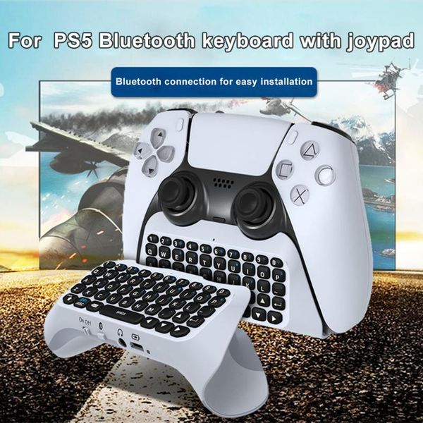 

game controllers & joysticks jys wireless keyboard for ps5 controller bluetooth 3.0 chat pad message external built in speaker
