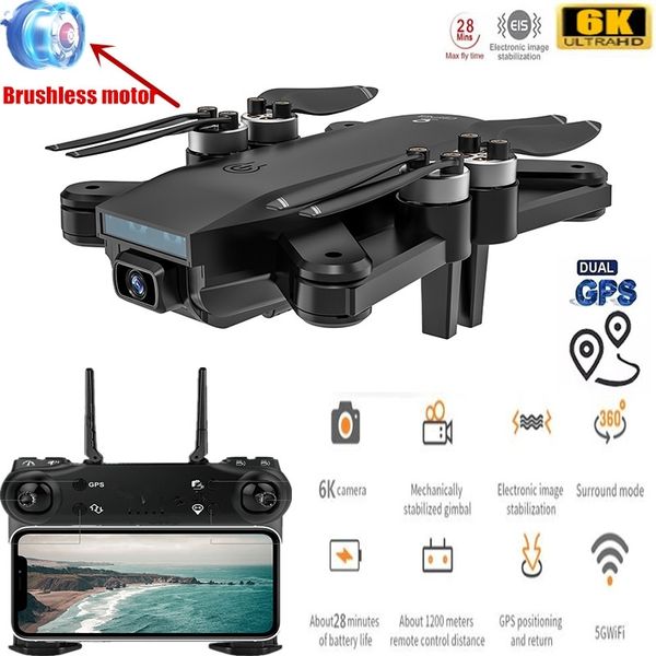 

professional sg700 max 6k gps drone eis double camera 5g wifi fpv dron brushless motor fly 28mins rc foldable quadcopter