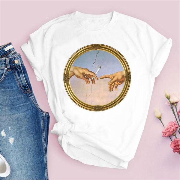 

men graphic aesthetic kawaii t shirt vintage hand fashion summer autumn print lady tees clothing female mens, White;black