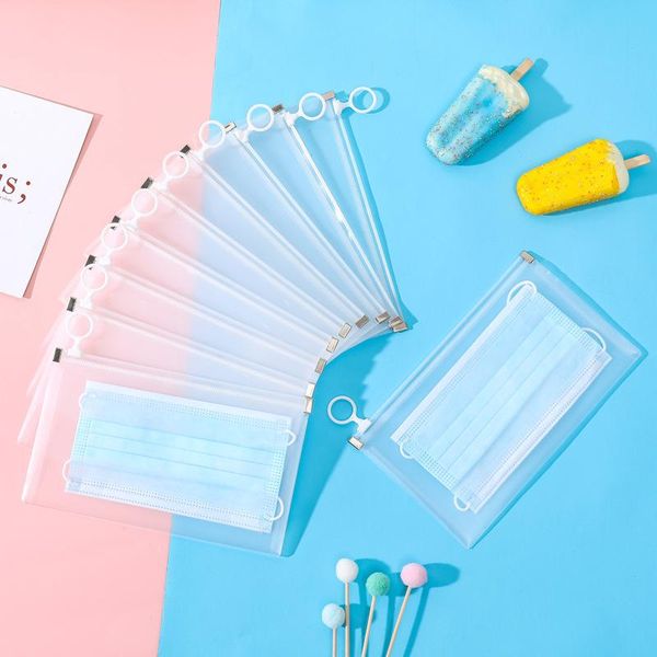 

storage bags 1pc mask anti dust disposable masks save bag holder face keeper pouch portable waterproof zipper pocket study