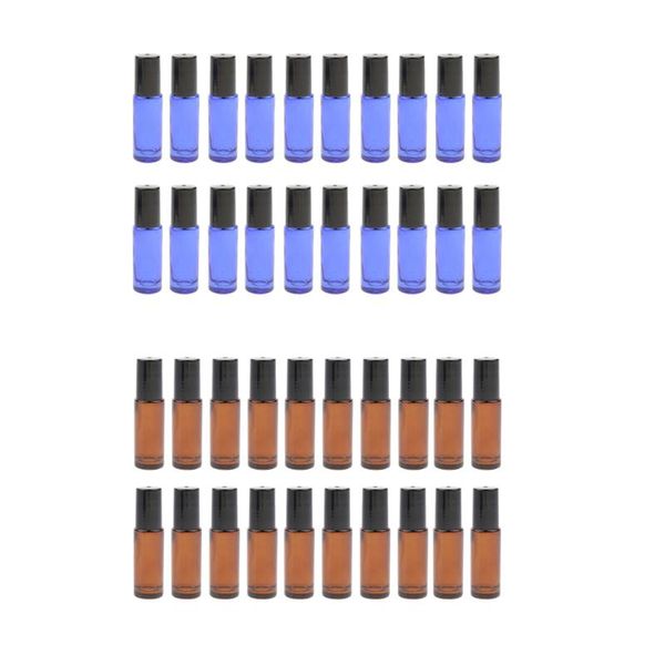 

storage bottles & jars 20 pieces 5ml essential oil roller glass empty perfume bottle vials