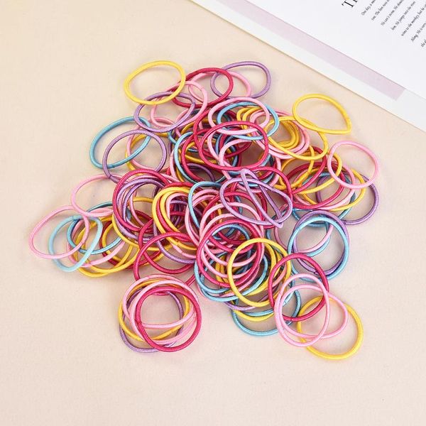 

hair accessories 100pcs lot 3cm kids girl elastic rope ties ponytail holder head band hairband baby girls, Slivery;white