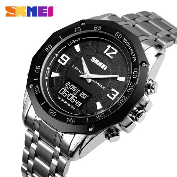 

wristwatches skmei mens digital watches compass sport countdown waterproof alarm calorie calculation men quartz, Slivery;brown