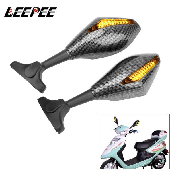 

motorcycle mirrors a pair universal led turn signal integrated side indicators rearview mirror motorbike accessorie